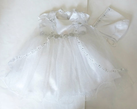Sparkle Christening Dress With Hat
