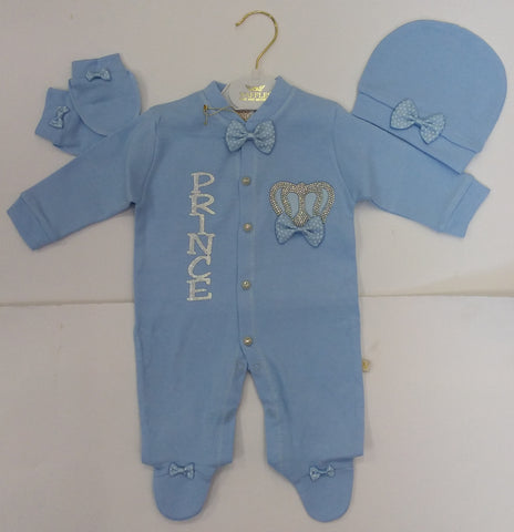 Prince Babygro With Hat And Mitts