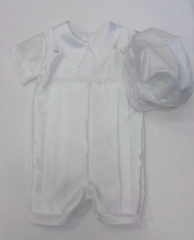 Boys Sailor Christening Romper with Hat
