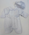 Boys Christening Romper with Hat