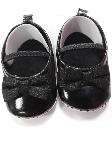 Black Sparkle Bow Shoe