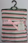 Pink And Grey Stripe Blanket