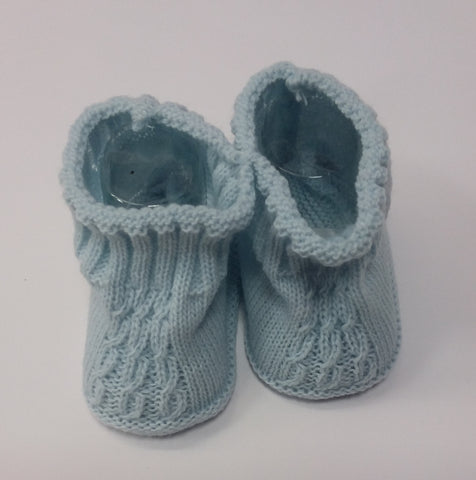 Blue Knitted Booties