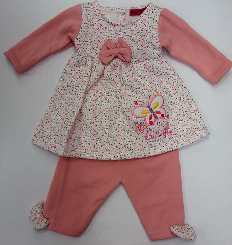 Butterfly Dress And Leggings(light pink)