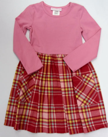 Pink Check Dress With Pockets