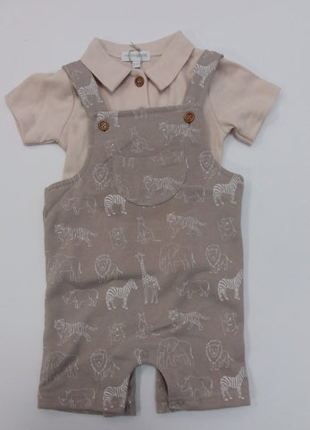 Animal Dungarees And Top