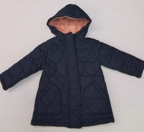 Navy Love Heart Embossed Coat