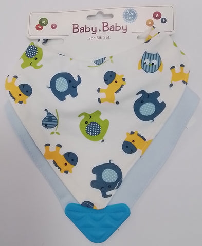 2 Pack Bandana Bib with Teether