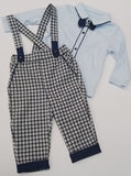 Checked Dungaree,Shirt,Dickie Bow Suit