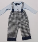 Check Dungaree,Shirt,Dickie Bow Suit