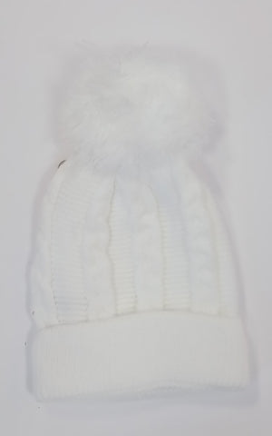 White Cable Hat