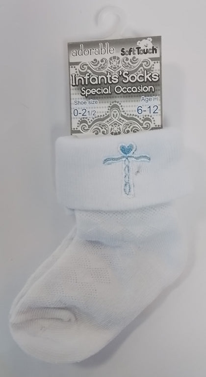 Christening Socks ( Blue Cross)