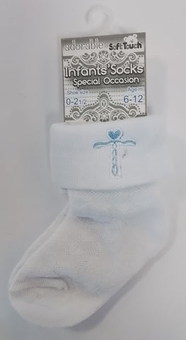 Christening Socks ( Blue Cross)