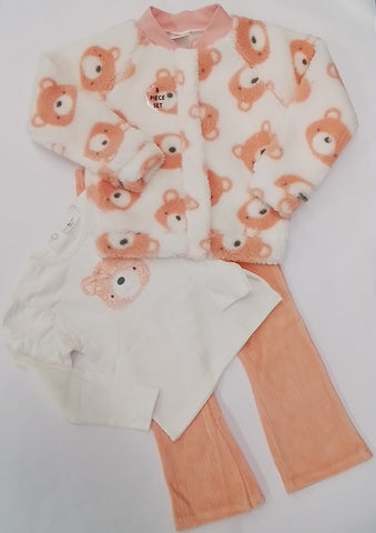Peach Bear 3 Piece