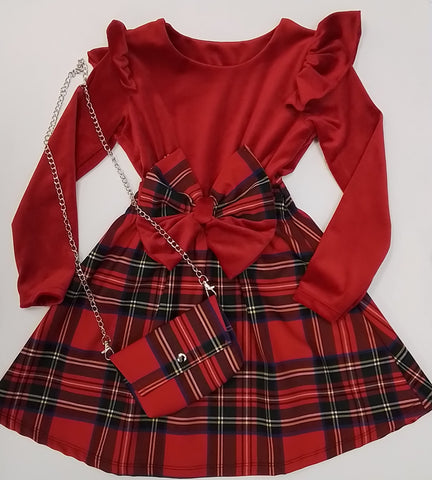Tartan Dress And Bag
