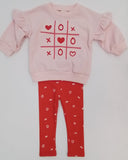 Love Heart Leggings Suit (Red)