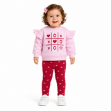 Love Heart Leggings Suit (Red)