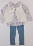 Fur Gilet Lilac 3 Piece