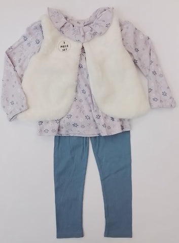 Fur Gilet Lilac 3 Piece