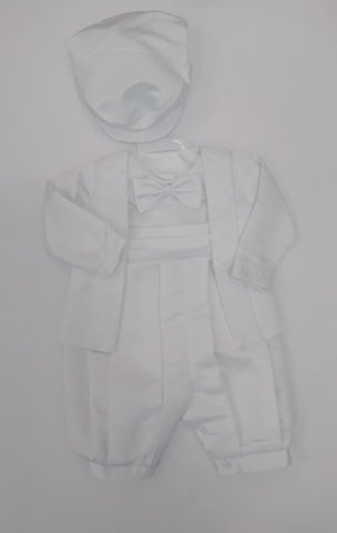 Boys Christening Romper and Hat