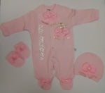 Glitter Princess Babygro, Hat And Mitts