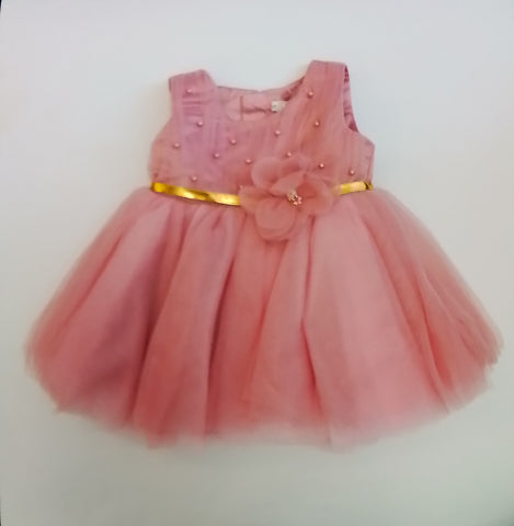 Pink Tulle Dress With Pearls